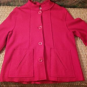 Red Boiled Wool Coldwater Creek Jacket Medium